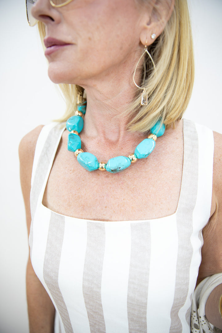 Turquoise Tides Beaded Necklace