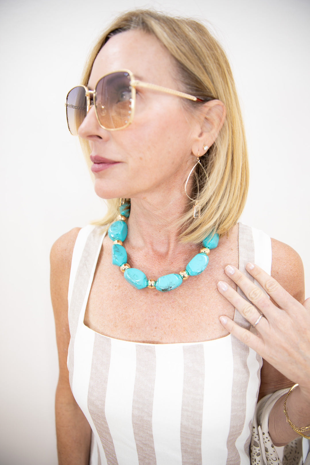 Turquoise Tides Beaded Necklace