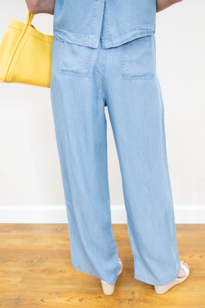 Chambray Wide Leg Pants