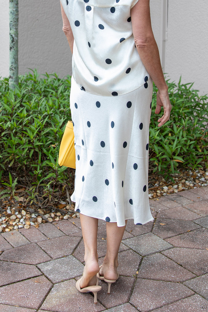 Dot Darling Bias Midi Skirt