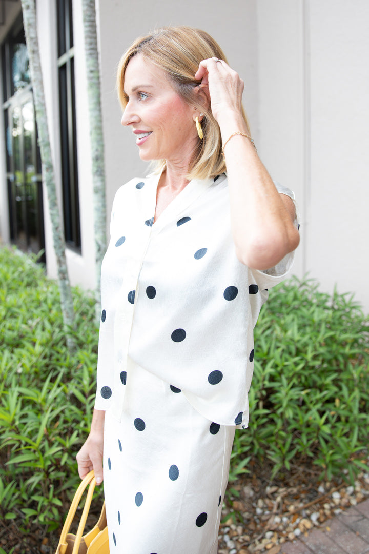 Dot Darling Button Down Blouse