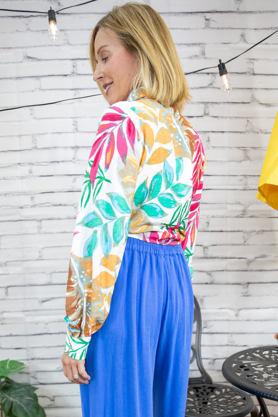 Painterly Tie Front Crop Top