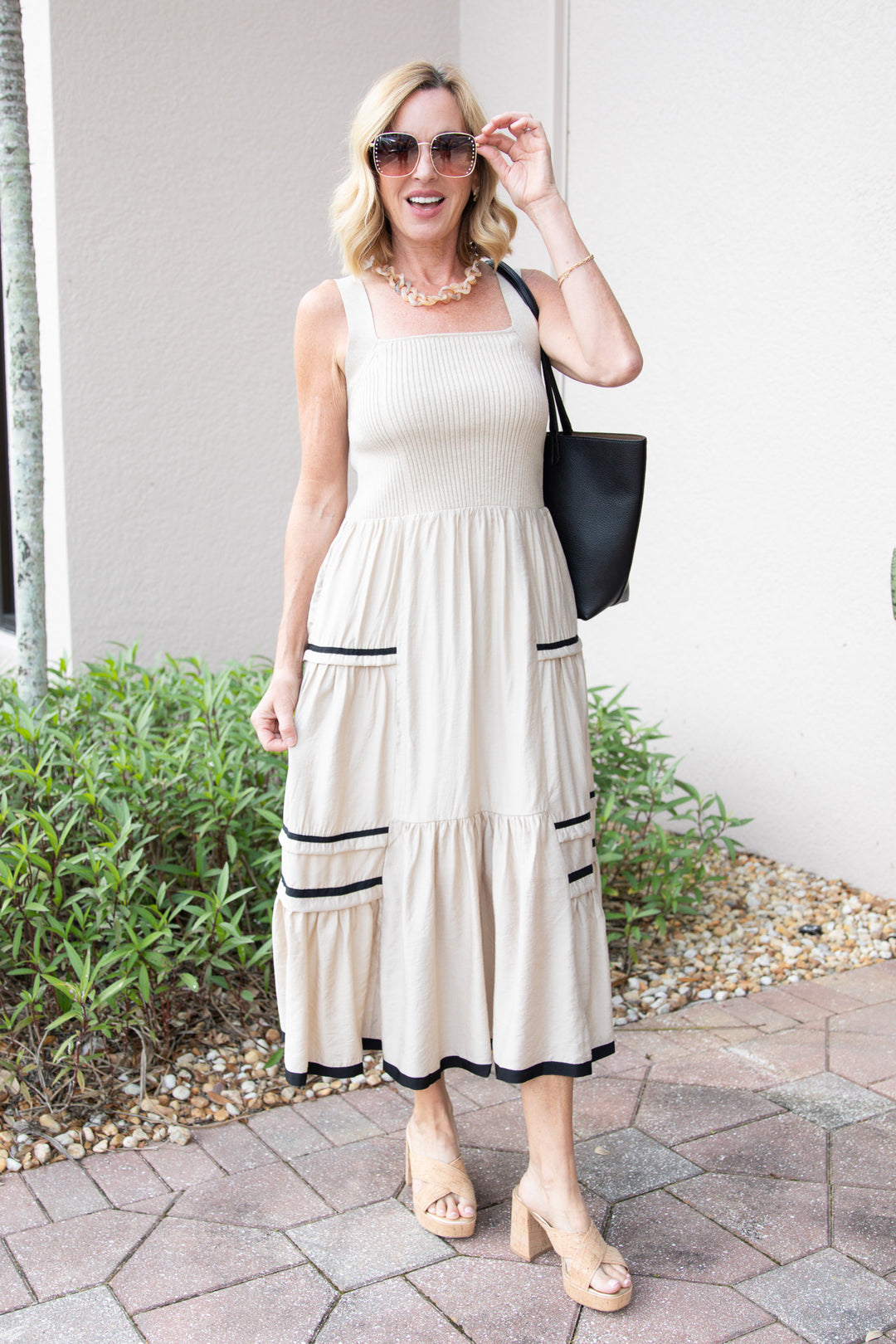 Soft Glow Tiered Midi Dress