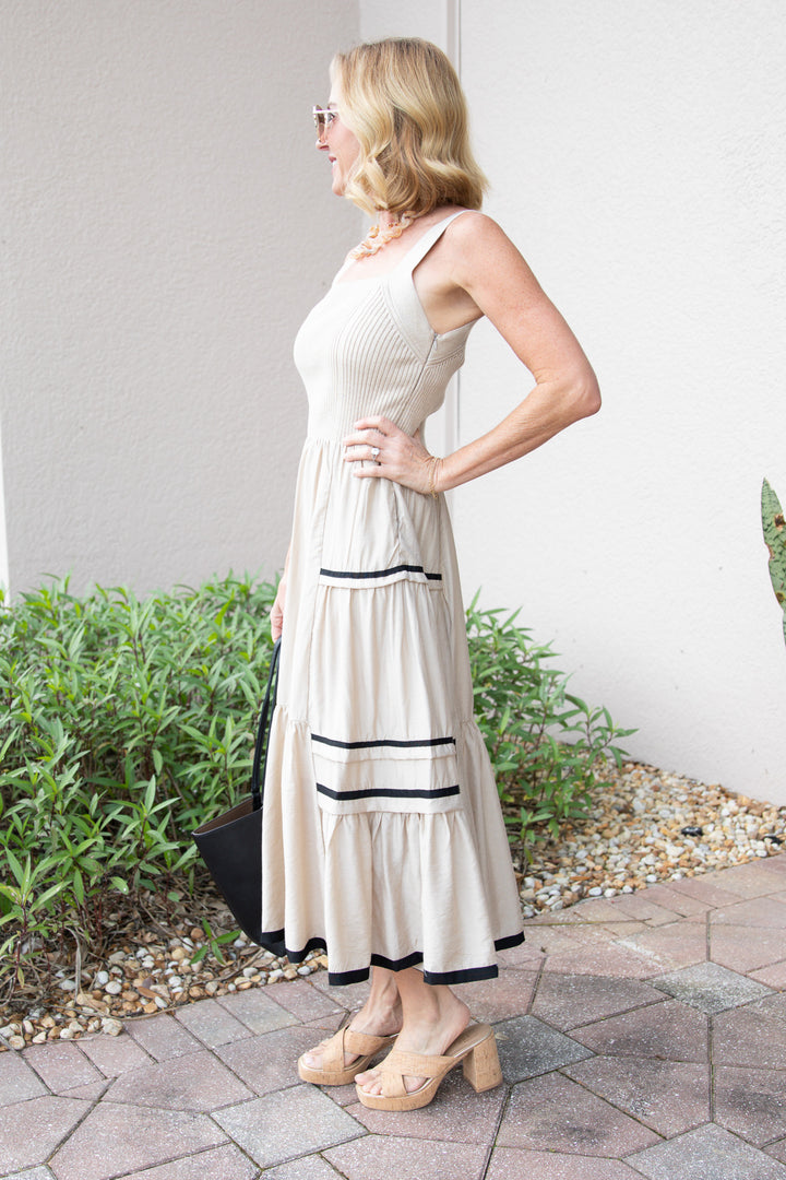 Soft Glow Tiered Midi Dress
