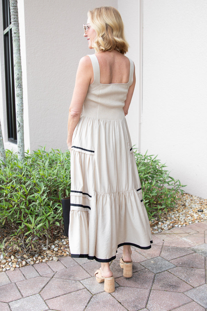 Soft Glow Tiered Midi Dress