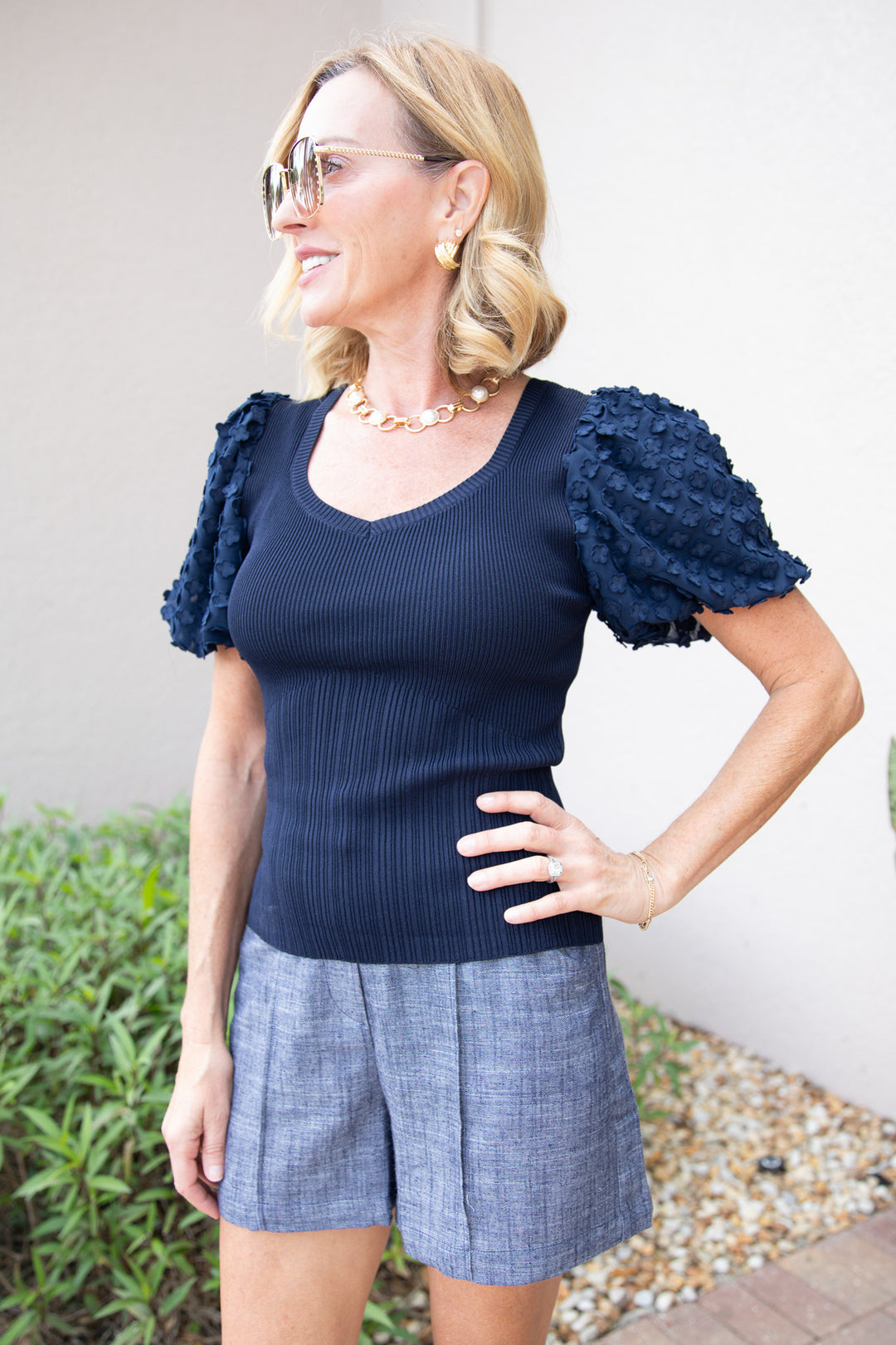 With Love Floral Texture Top