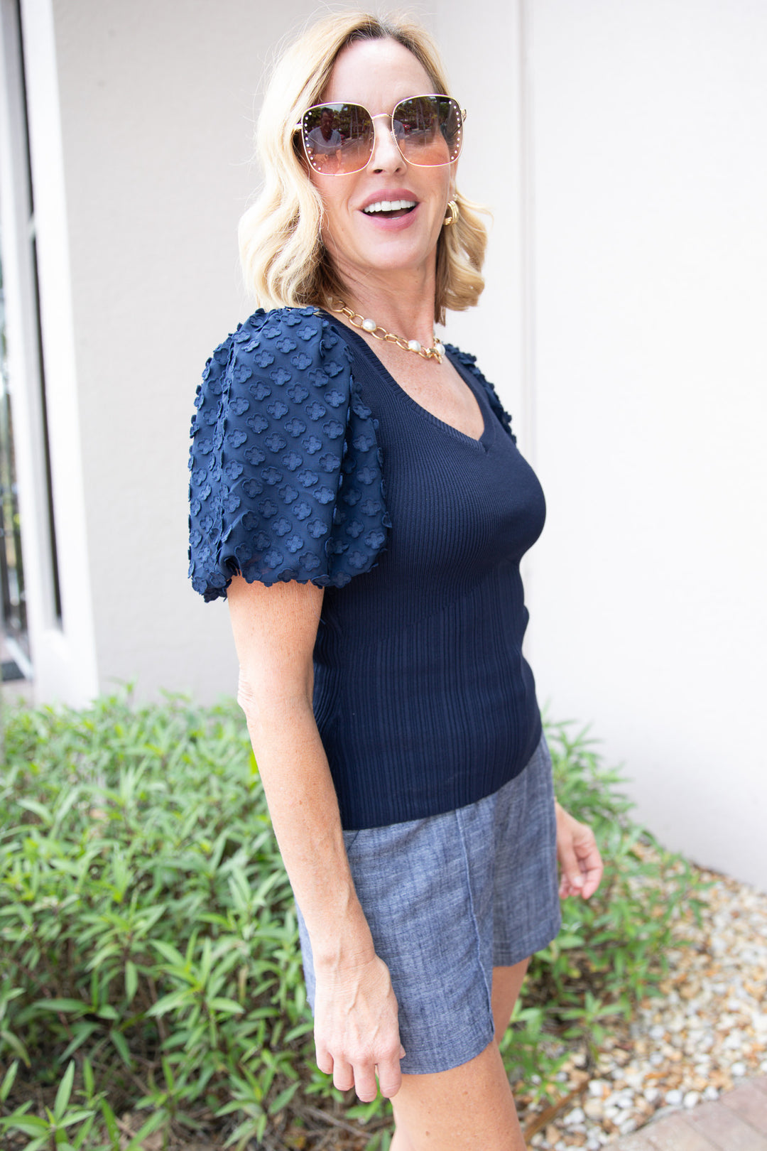 With Love Floral Texture Top