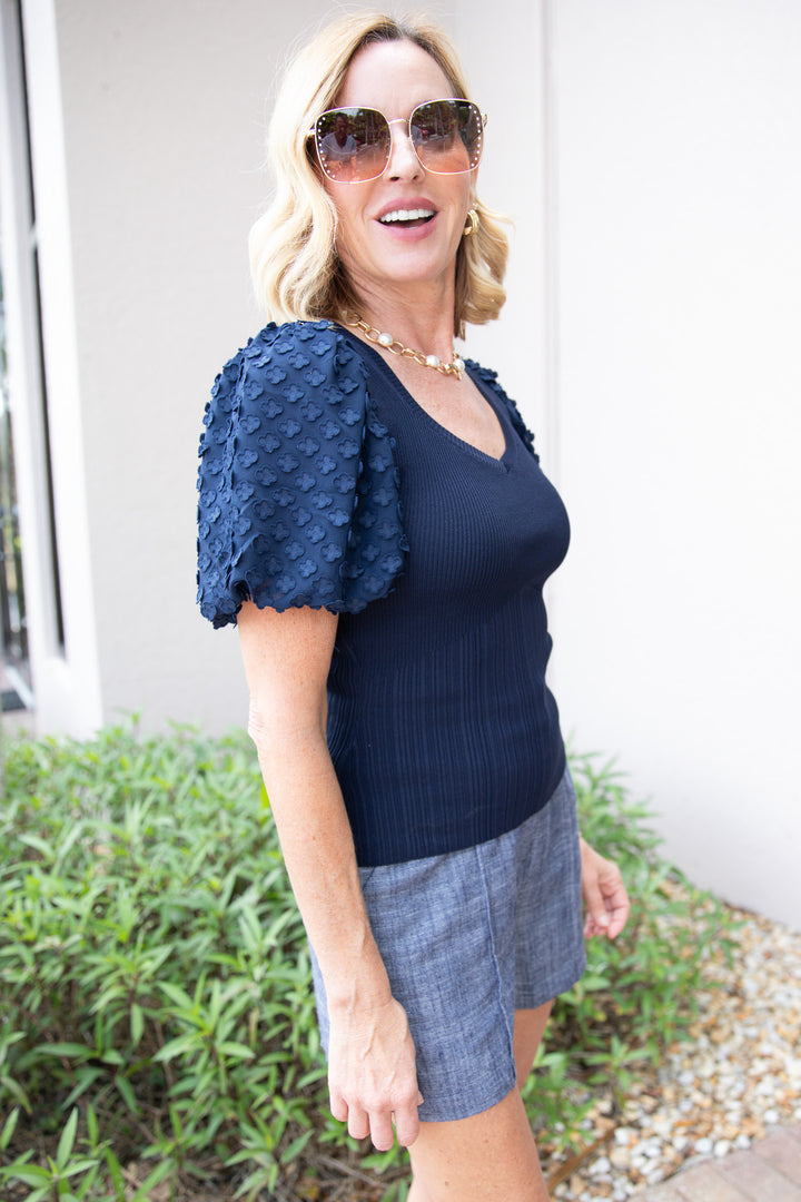 With Love Floral Texture Top