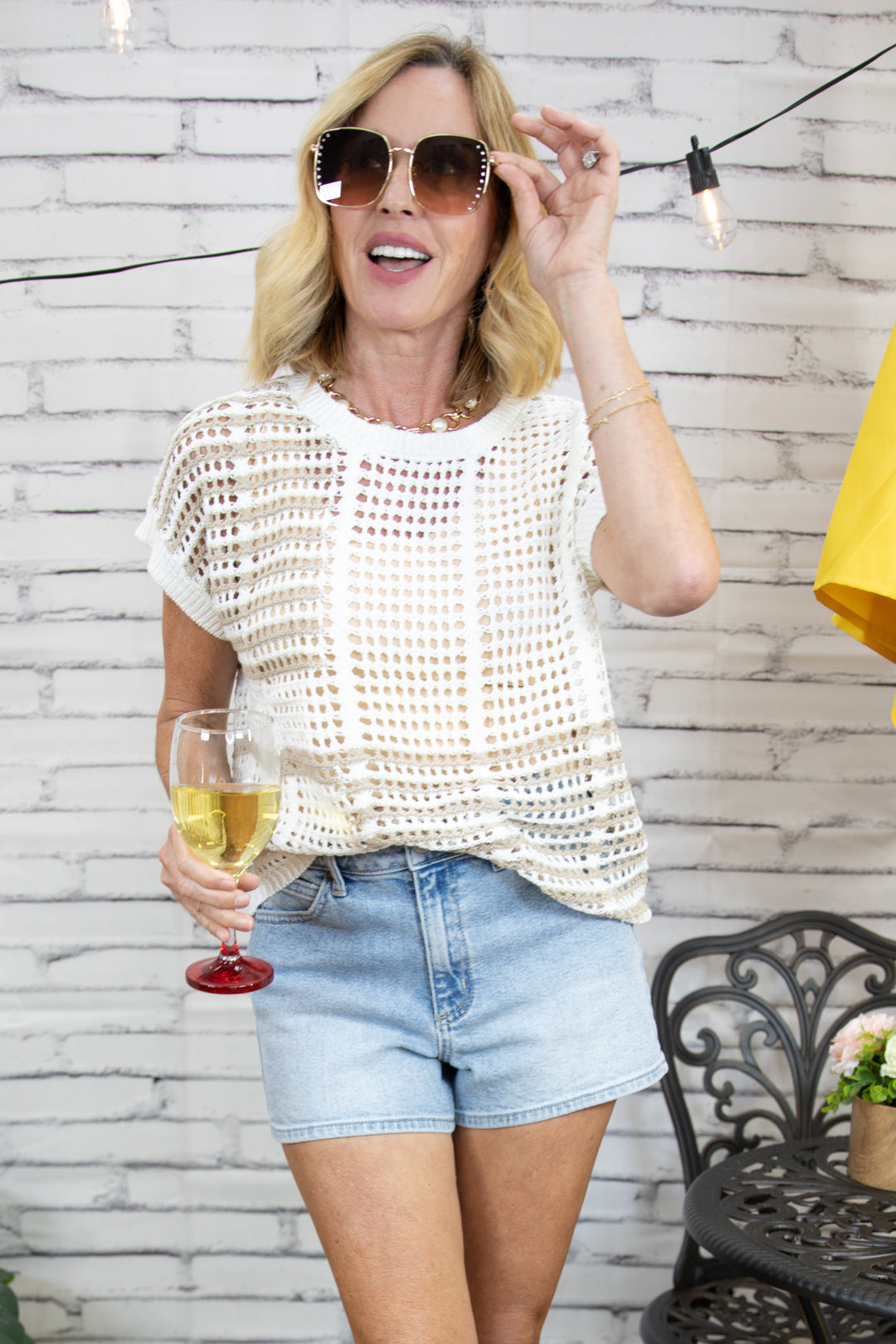 Seaside Stripe Crochet Top