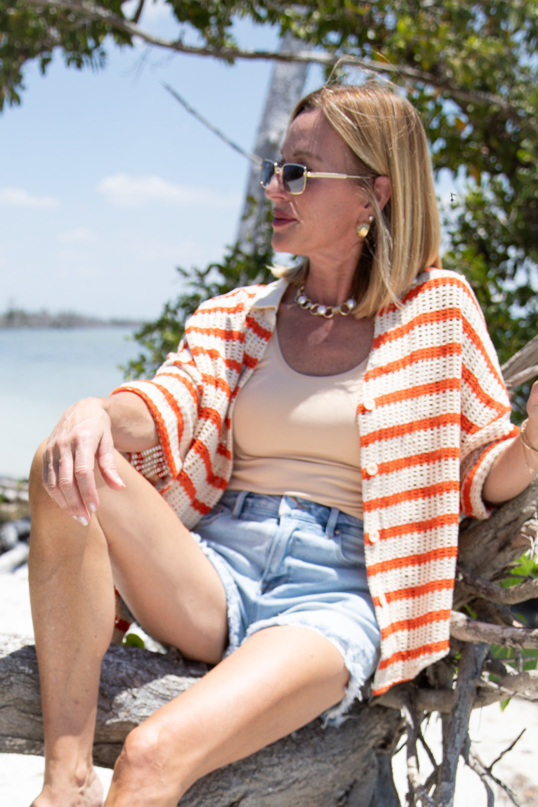 Sunline Net Collar Top