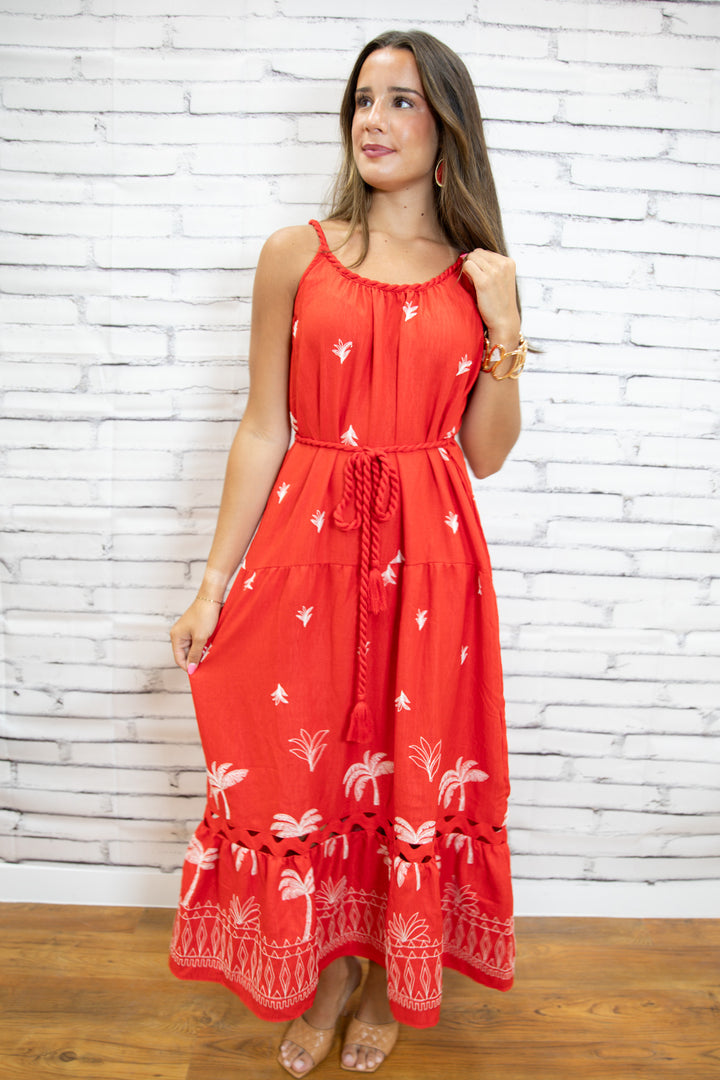 Scarlet Escape Embroidered Maxi Dress