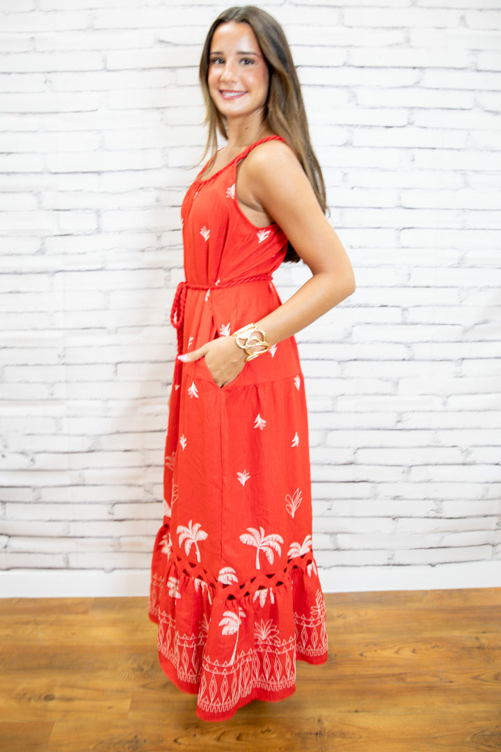 Scarlet Escape Embroidered Maxi Dress