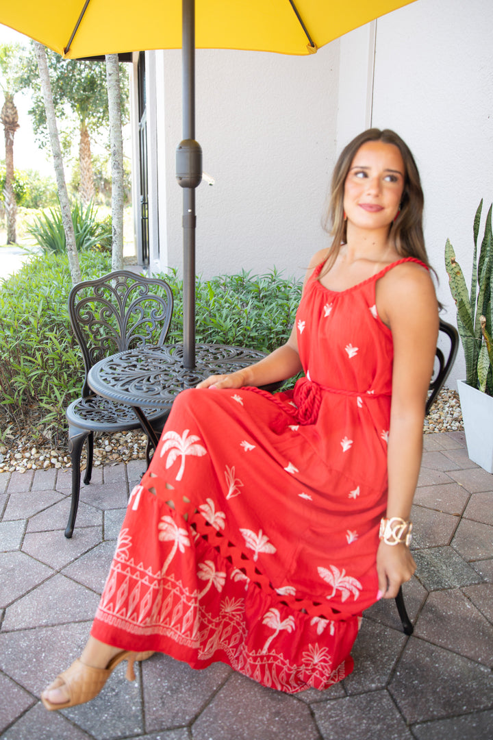Scarlet Escape Embroidered Maxi Dress