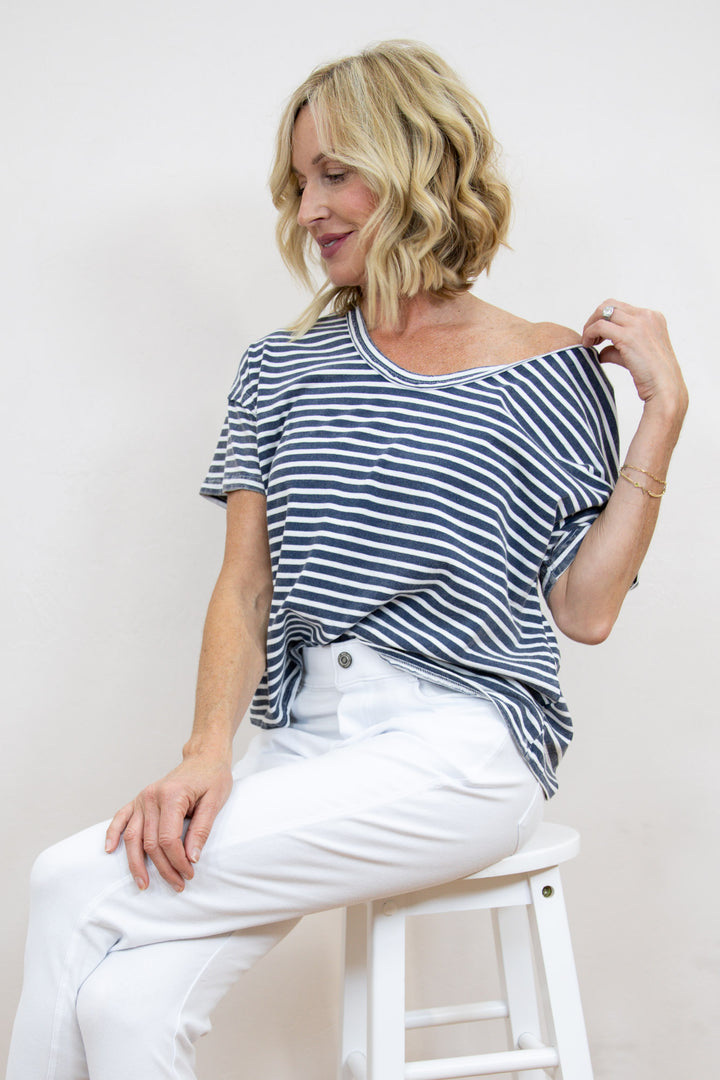 Dockside Stripe Relaxed Knit Top
