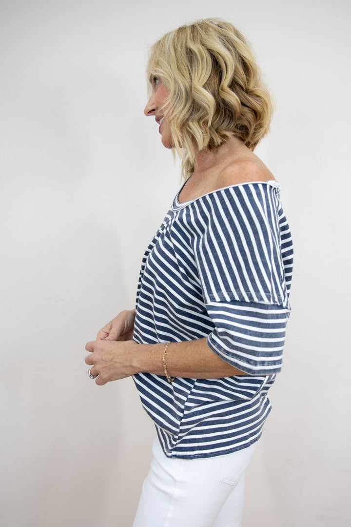 Dockside Stripe Relaxed Knit Top