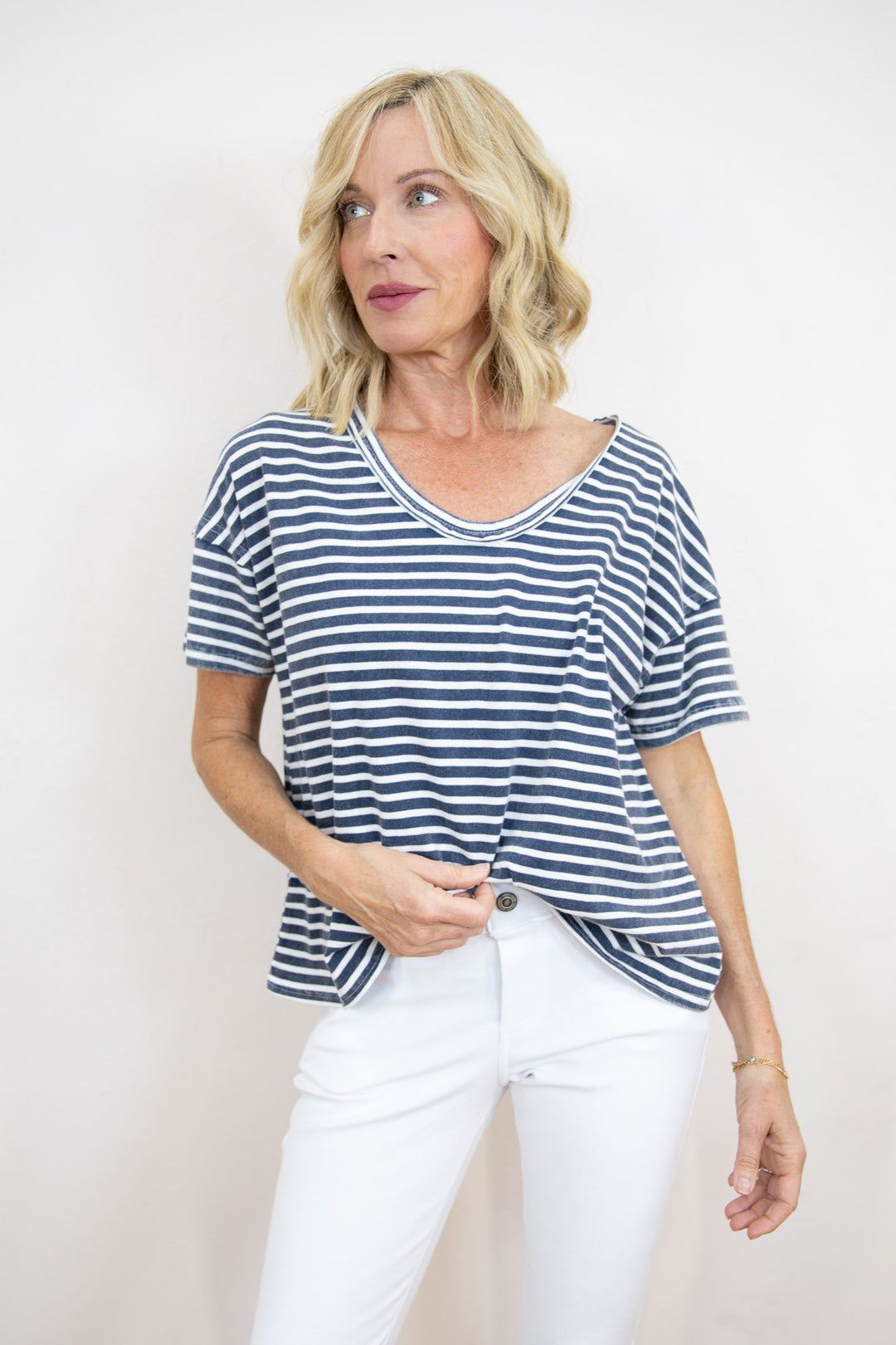 Dockside Stripe Relaxed Knit Top