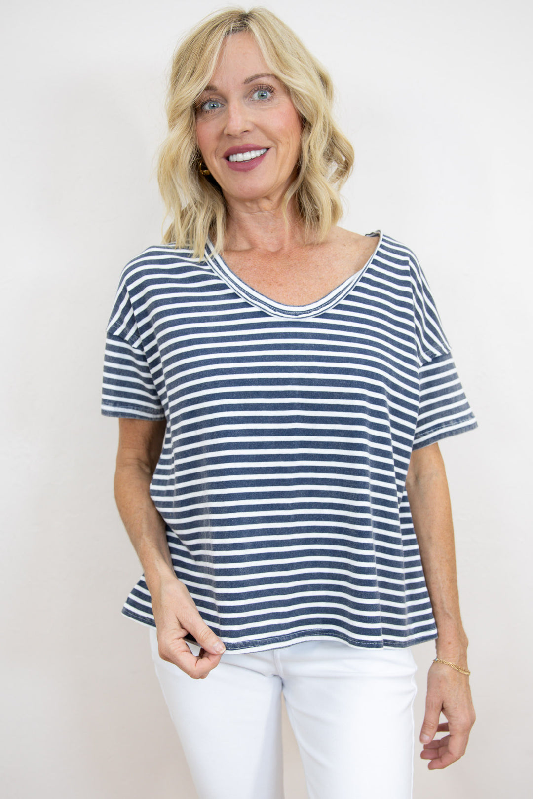 Dockside Stripe Relaxed Knit Top