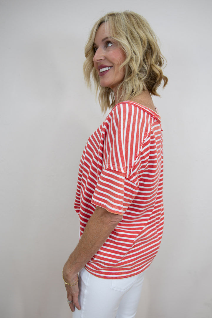 Dockside Stripe Relaxed Knit Top