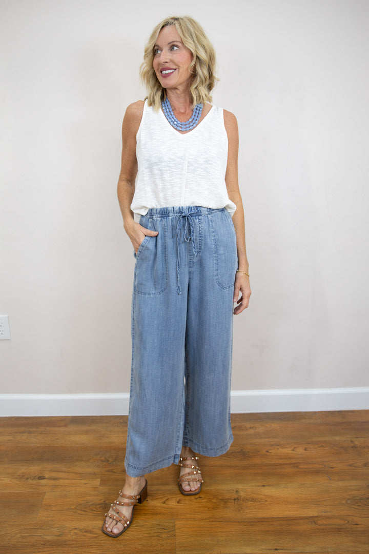 No More Blues Cropped Denim Pants