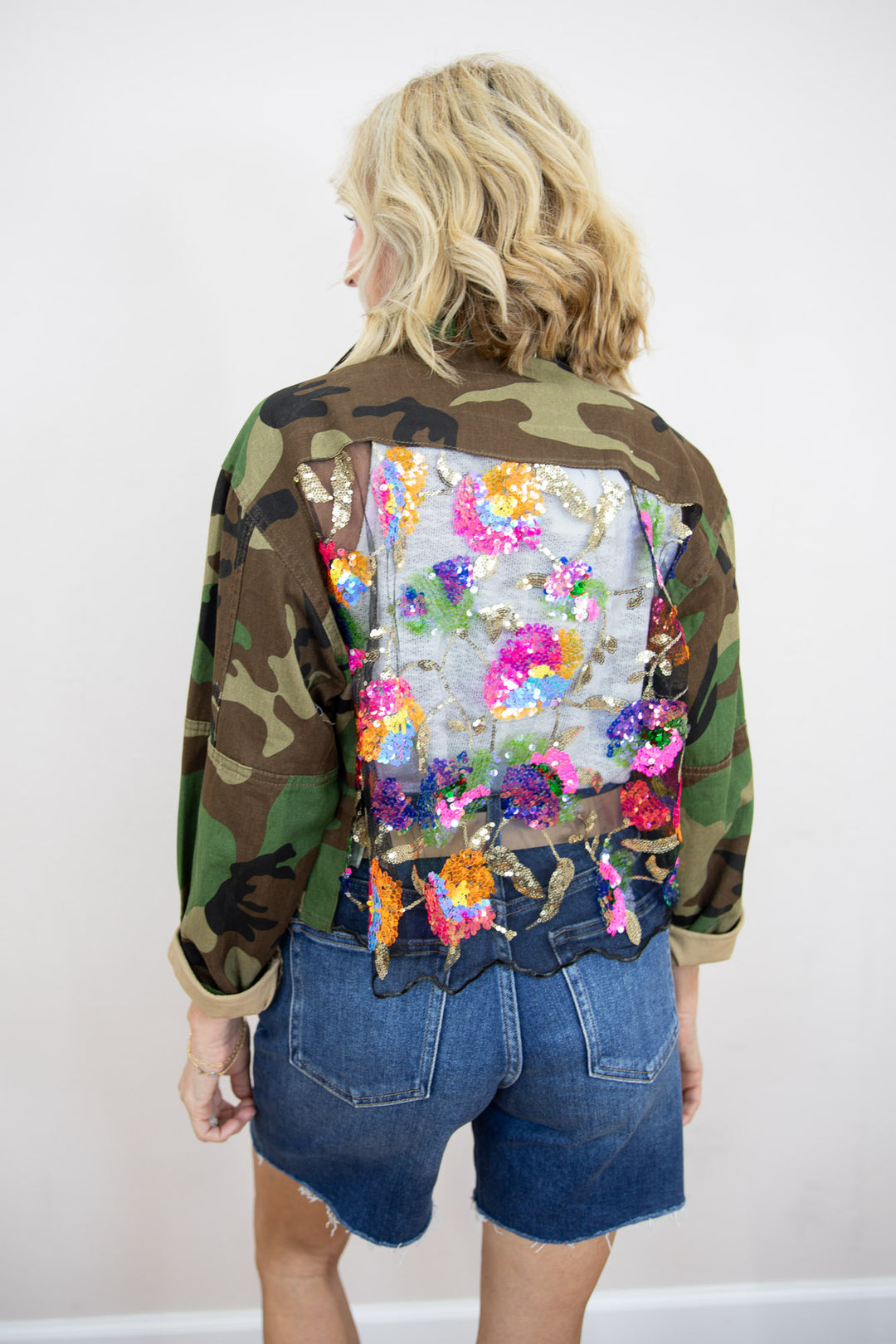 Camo Luxe Sequin Utility Jacket