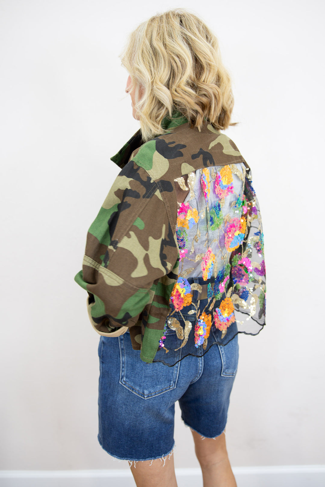 Camo Luxe Sequin Utility Jacket