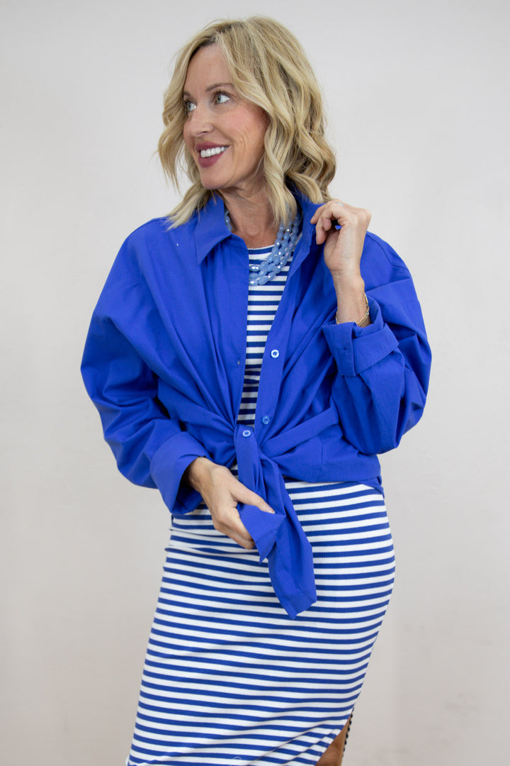 Blue Coast Button Up Top
