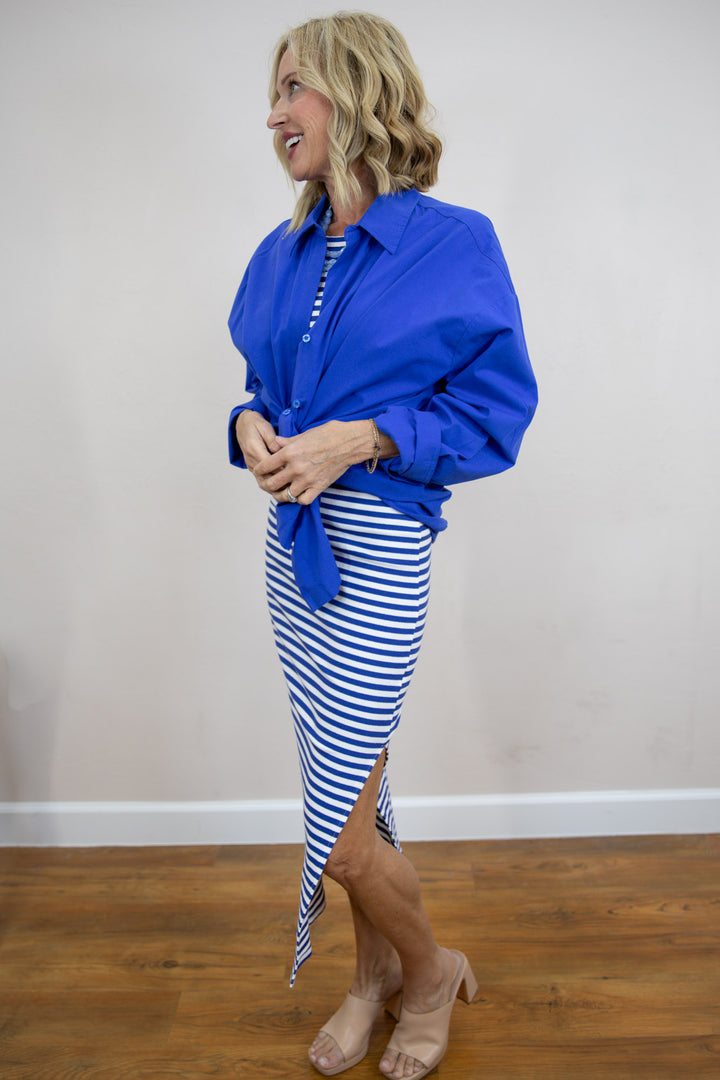 Blue Coast Button Up Top