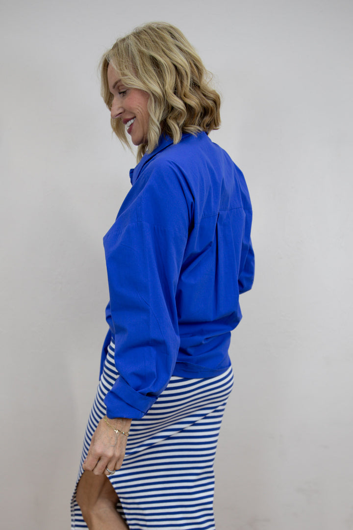Blue Coast Button Up Top