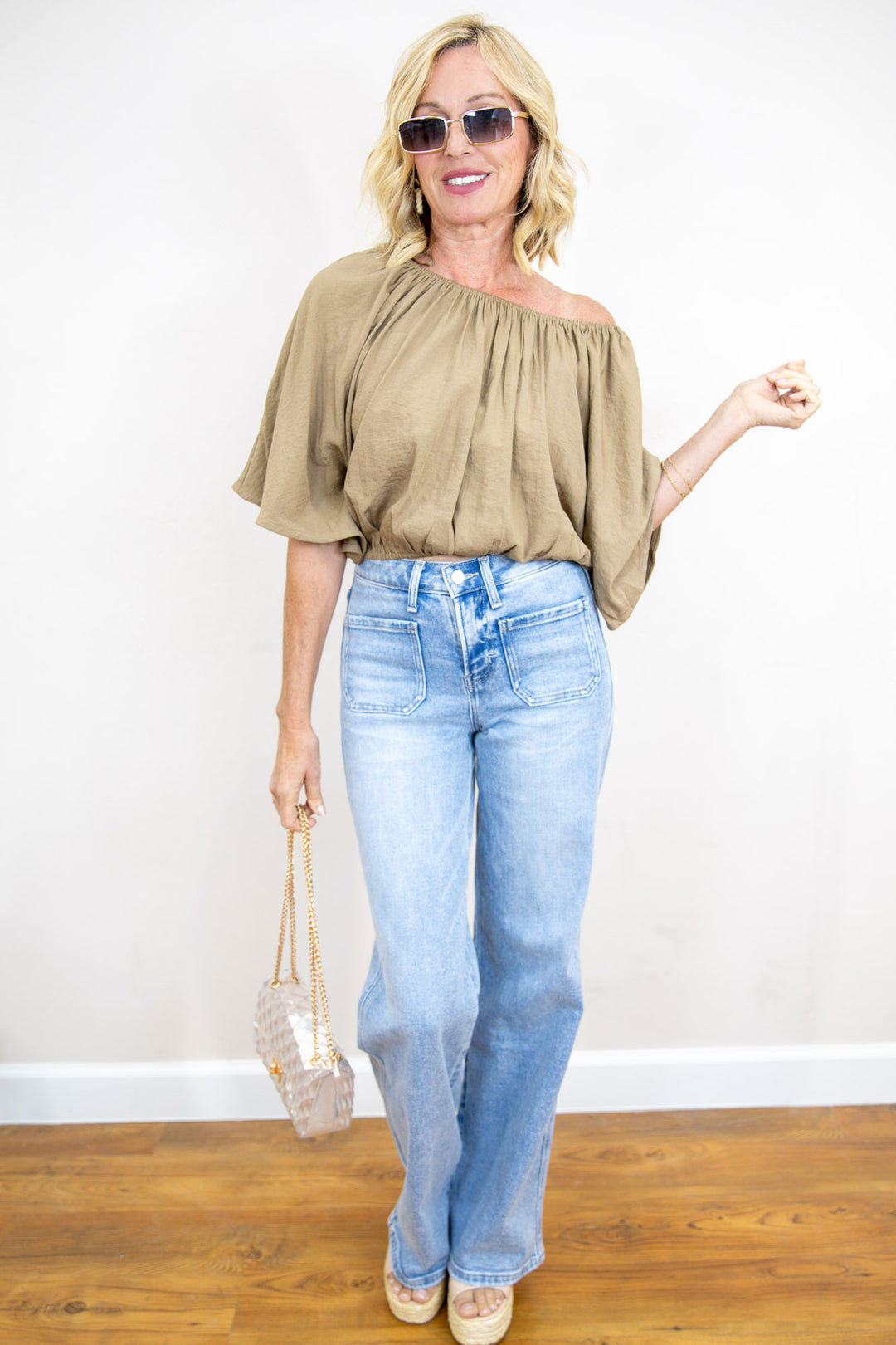 Let's Have A Latte Cape Sleeve Top