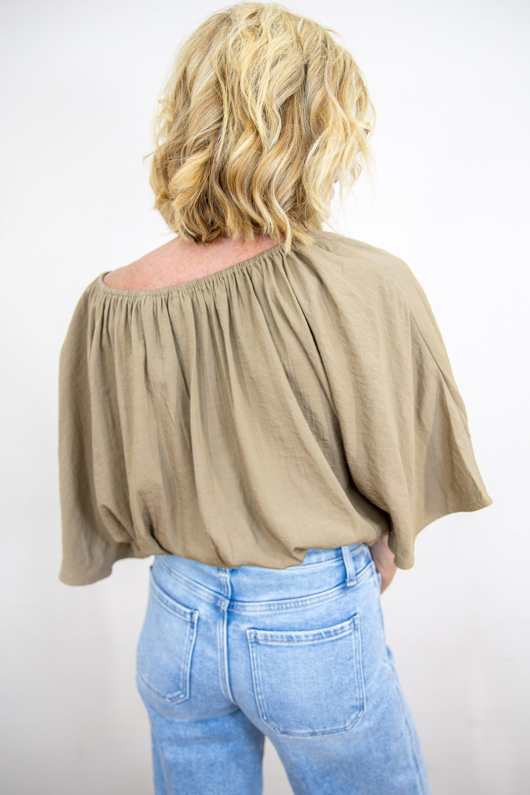 Let's Have A Latte Cape Sleeve Top