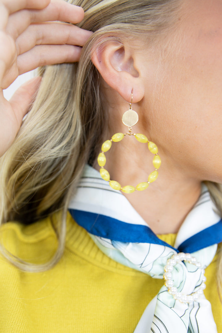 Beaded Bloom Hoop Earrings