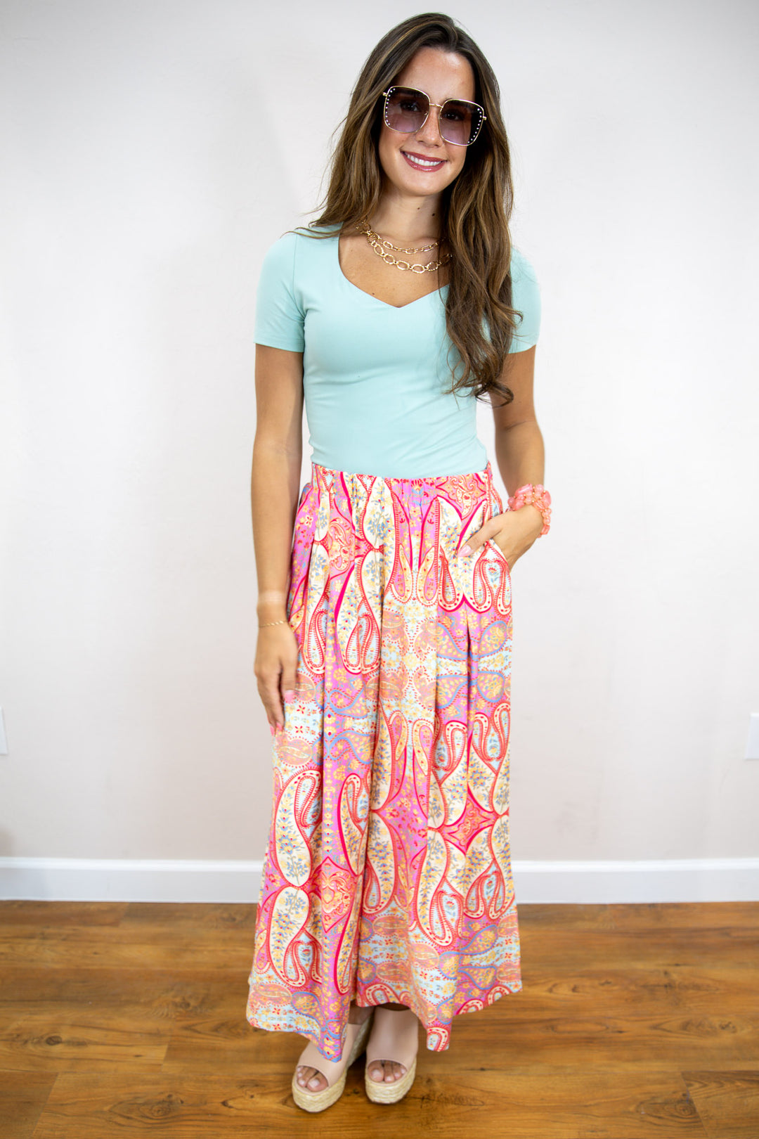 Double Take Wide Leg Pull On Pants