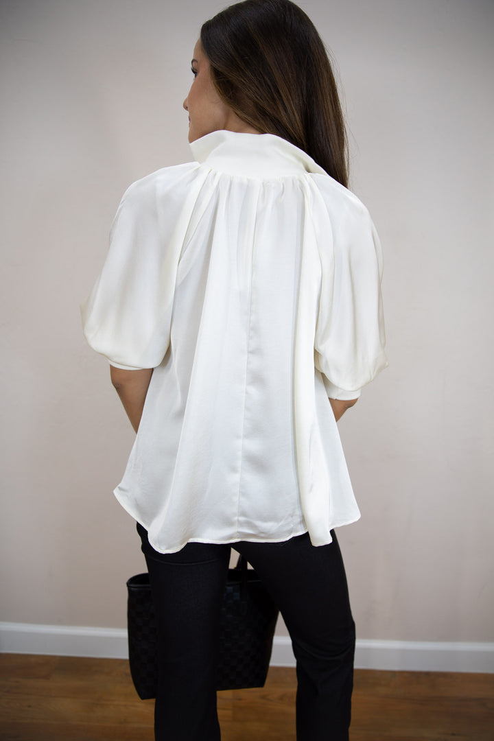 Ivory Grace Puff Sleeve Blouse