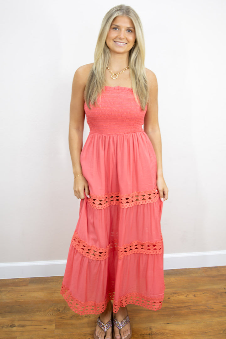 Coral Cabana Maxi Dress