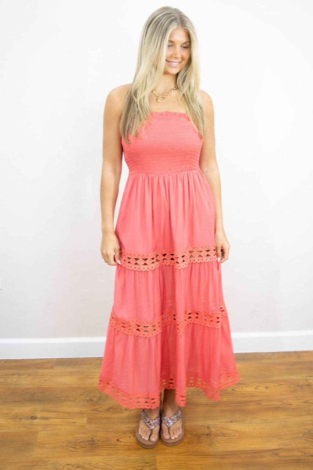 Coral Cabana Maxi Dress