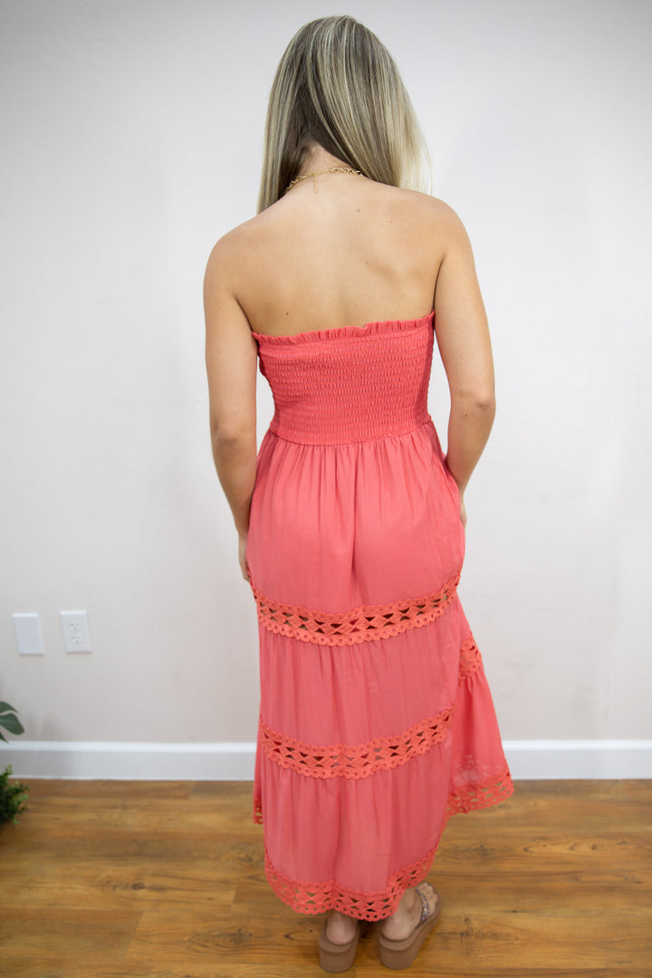 Coral Cabana Maxi Dress