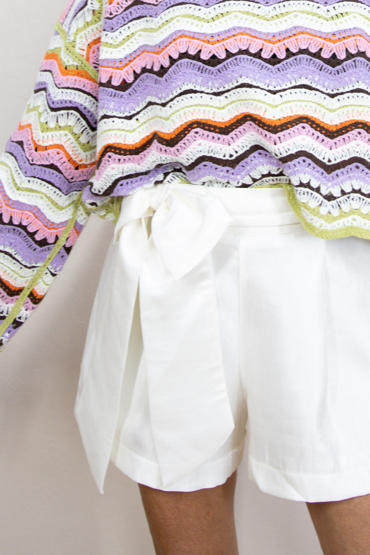 Bow Moment Pleated Shorts