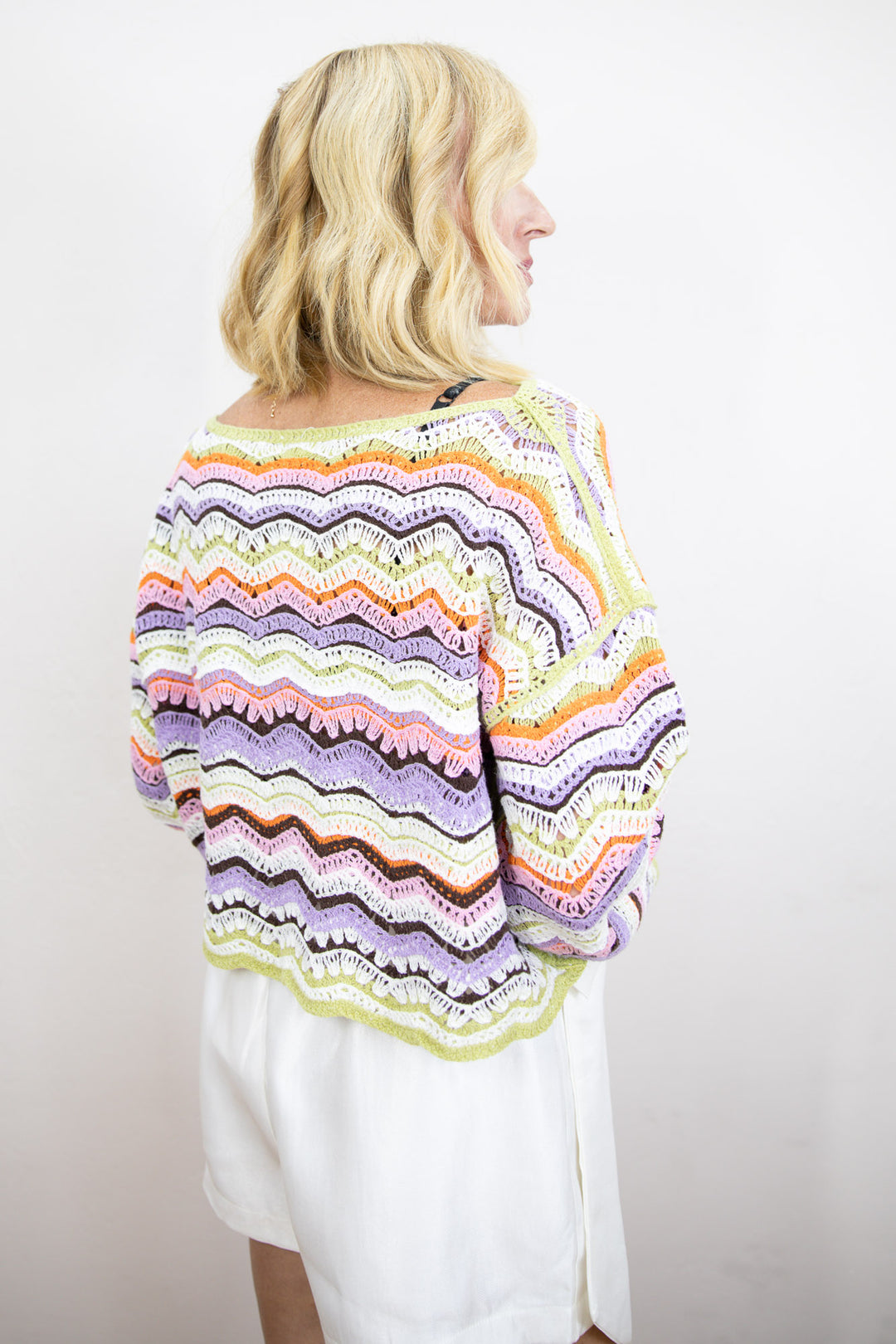 Pink Sky Stripe Knit Top