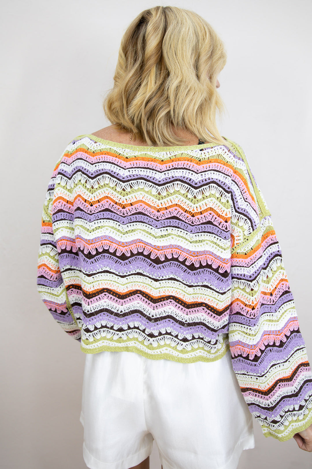 Pink Sky Stripe Knit Top