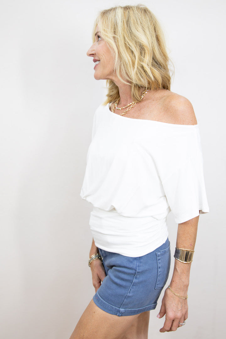 Off The Shoulder Ruched Top