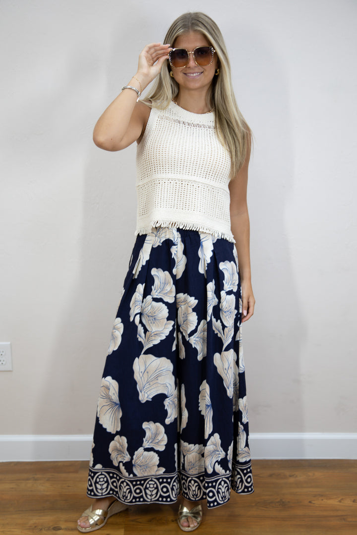 Ivory Crochet Sleeveless Top