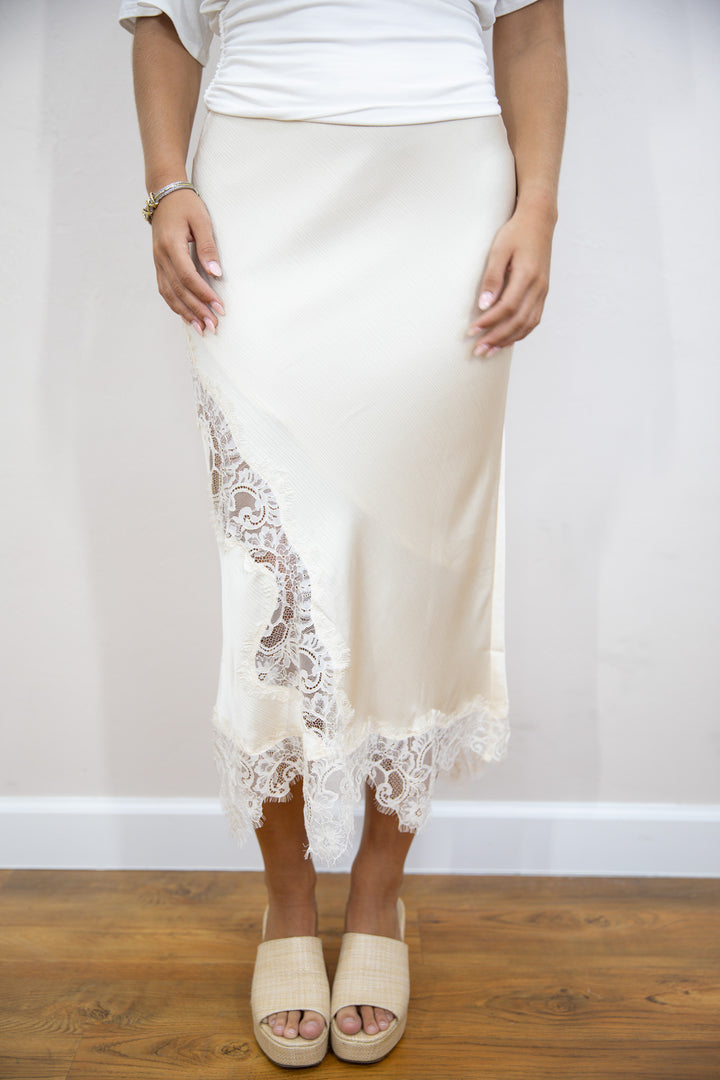 Lace Detail Midi Skirt
