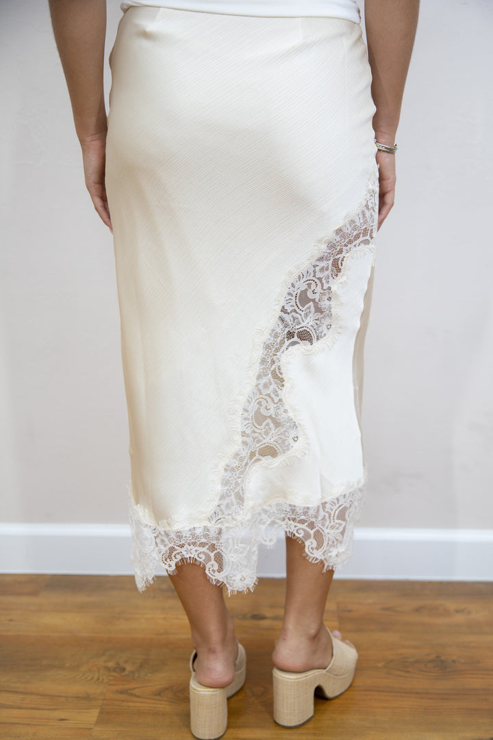Lace Detail Midi Skirt