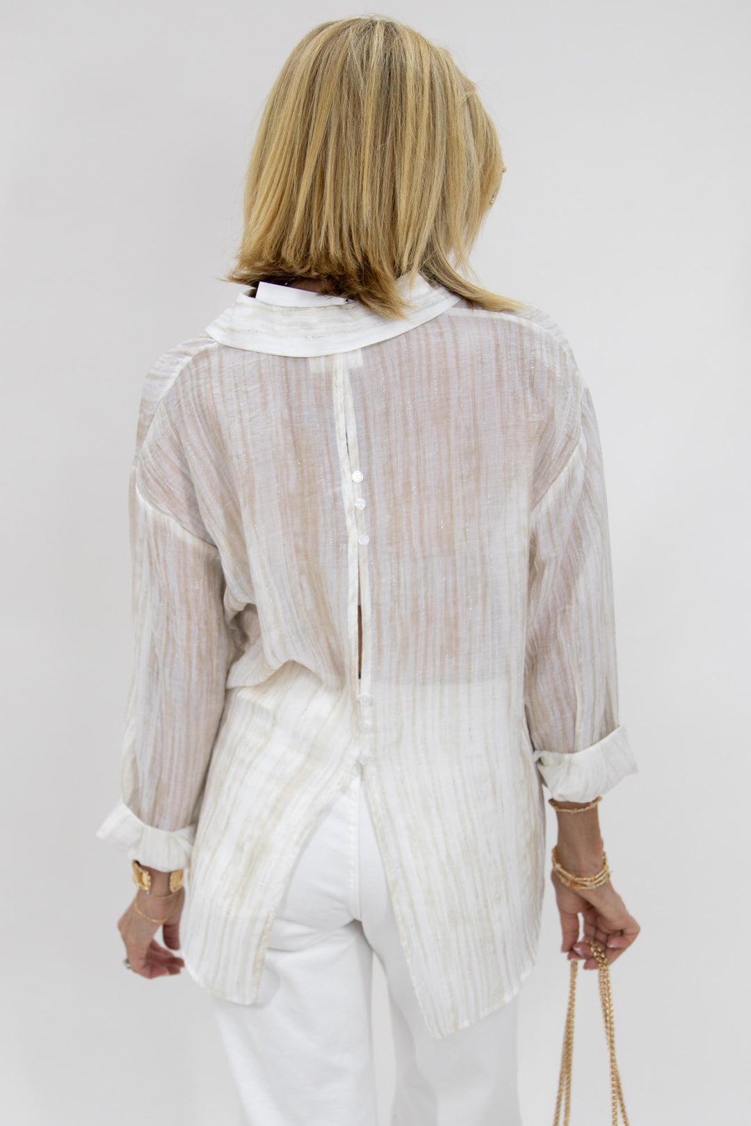 Soft Shimmer Button Up
