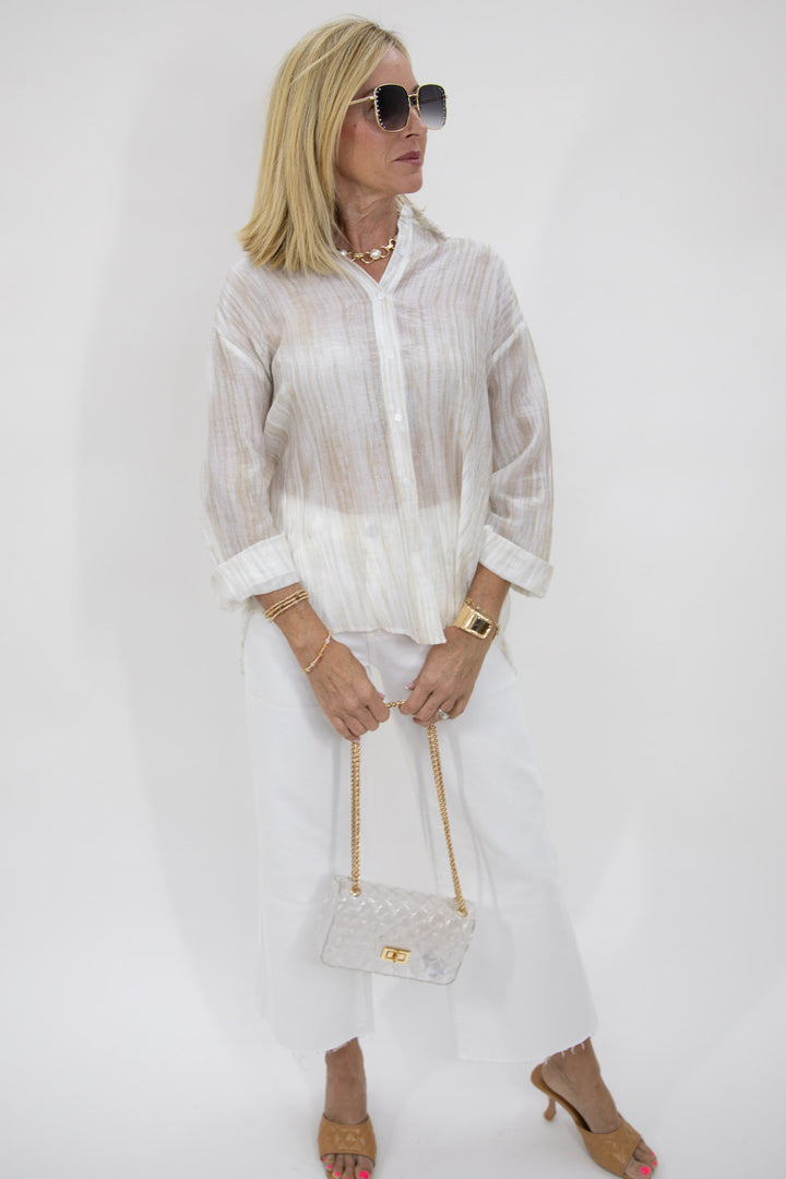 Soft Shimmer Button Up