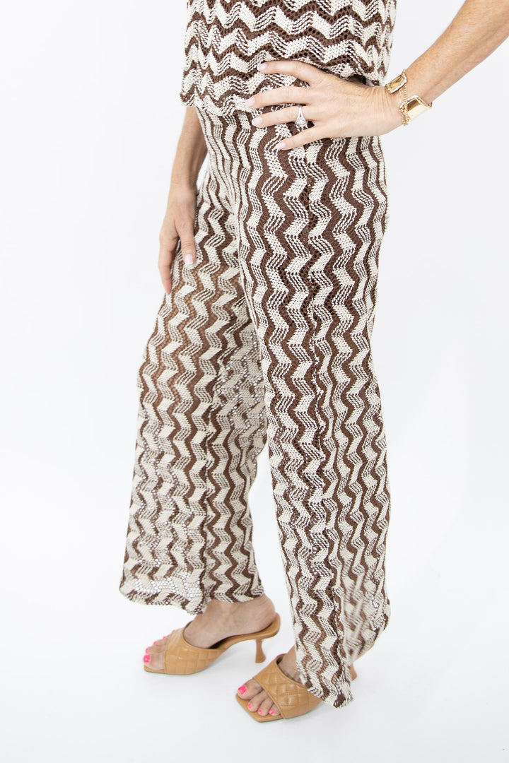 Wavy Crochet Ankle Pants
