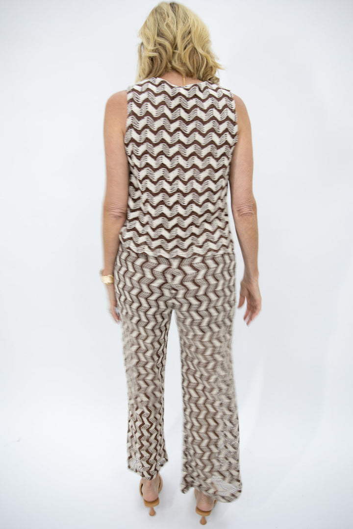 Wavy Crochet Button Tank