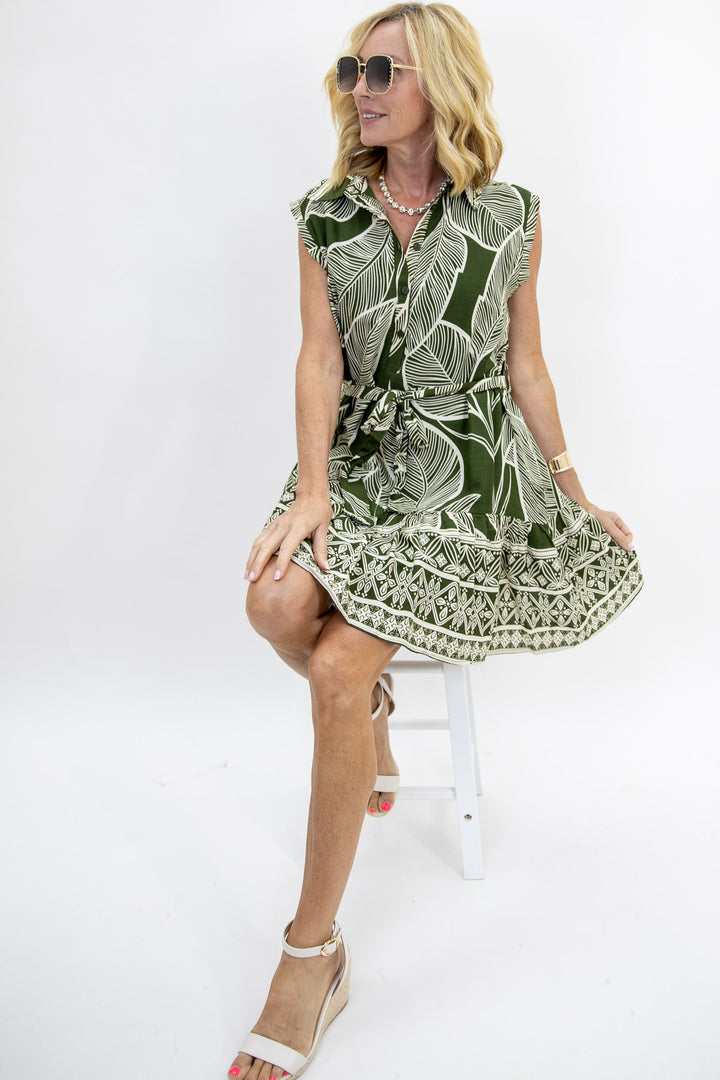 Olive Market Mini Dress