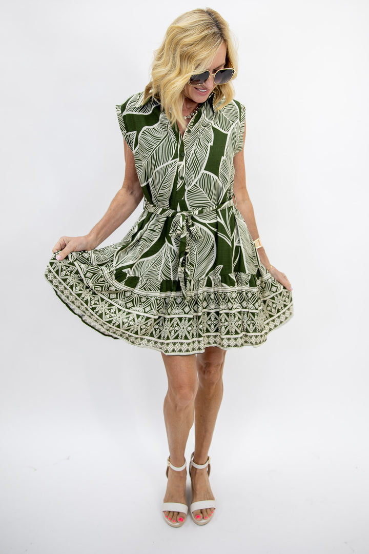 Olive Market Mini Dress