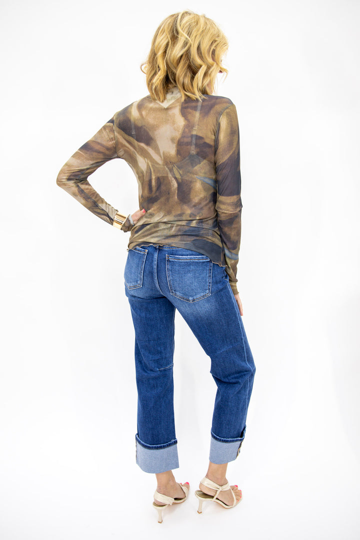 Always Ready Mesh Mock Neck Top